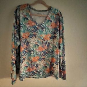 Reel Legends Performance Outfitters Women's Floral Long Sleeve Shirt Size 3X